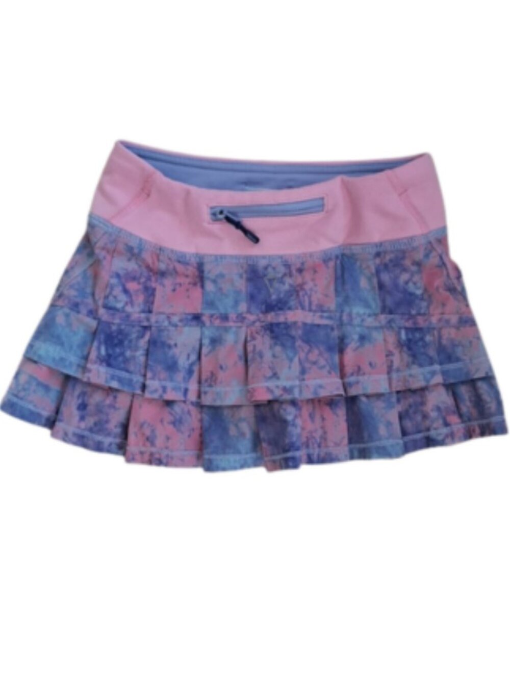 Ivivva Girl by Lululemon 🍋Set The Pace Skirt tie-dye pleated drawcord size 4